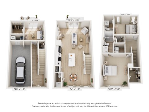 Floor plan for 2 beds, 2.5 baths, 1802 sqft